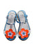 A Blue Sandals from Jacadi in size 4T for girl. (Back View)