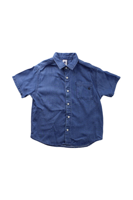 A Blue Short Sleeve Shirts from Petit Bateau in size 7Y for neutral. (Front View)