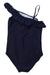 A Navy Swimsuits from Seed in size 6T for girl. (Back View)