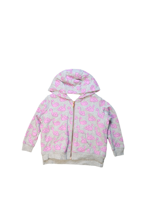 A Grey-Pink Hooded Sweatshirts from Seed in size 3T for girl. (Front View)