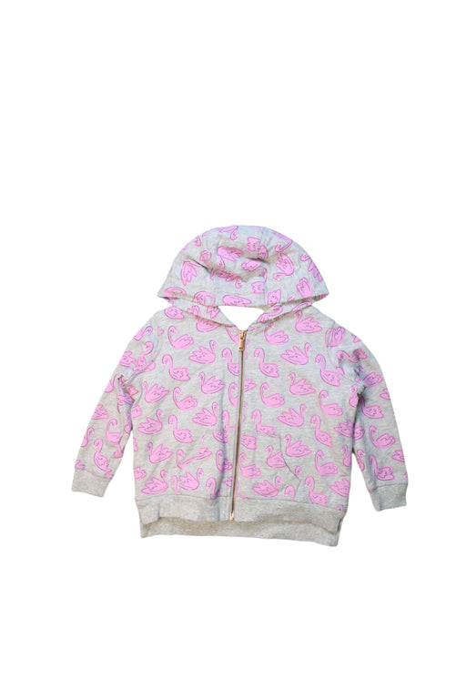 A Grey-Pink Hooded Sweatshirts from Seed in size 3T for girl. (Front View)