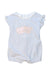 A Blue Sleeveless Rompers from Mayoral in size 3-6M for girl. (Front View)