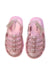 A Pink Sandals from Mini Melissa in size 3T for girl. (Back View)