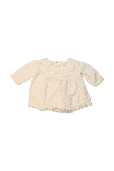 A Ivory Long Sleeve Tops from Lebome in size 3-6M for girl. (Front View)