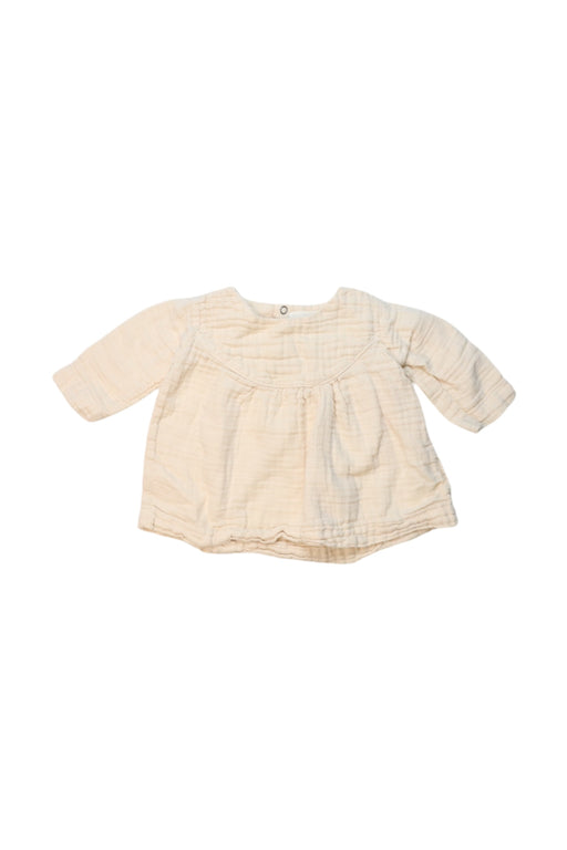 A Ivory Long Sleeve Tops from Lebome in size 3-6M for girl. (Front View)