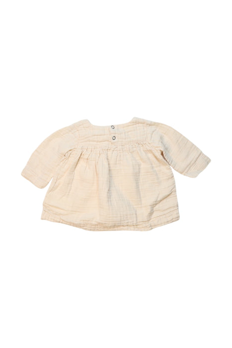 A Ivory Long Sleeve Tops from Lebome in size 3-6M for girl. (Back View)