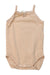 A Beige Sleeveless Bodysuits from Quincy Mae in size 6-12M for girl. (Front View)