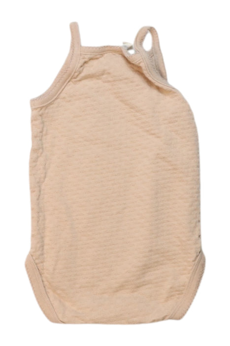 A Beige Sleeveless Bodysuits from Quincy Mae in size 6-12M for girl. (Back View)