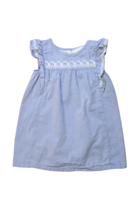 A Blue Sleeveless Dresses from The Little White Company in size 6-12M for girl. (Front View)