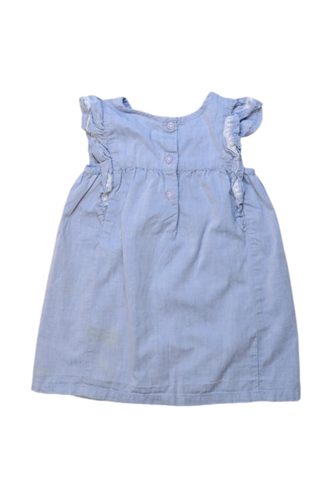 A Blue Sleeveless Dresses from The Little White Company in size 6-12M for girl. (Back View)