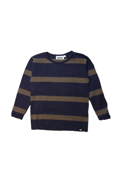 A Navy Long Sleeve T Shirts from Molo in size 5T for boy. (Front View)