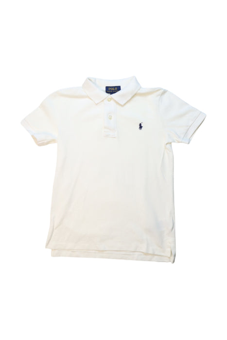 A White Short Sleeve Polos from Polo Ralph Lauren in size 5T for boy. (Front View)