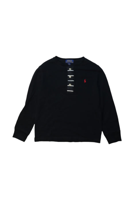 A Black Long Sleeve Polos from Polo Ralph Lauren in size 5T for boy. (Front View)