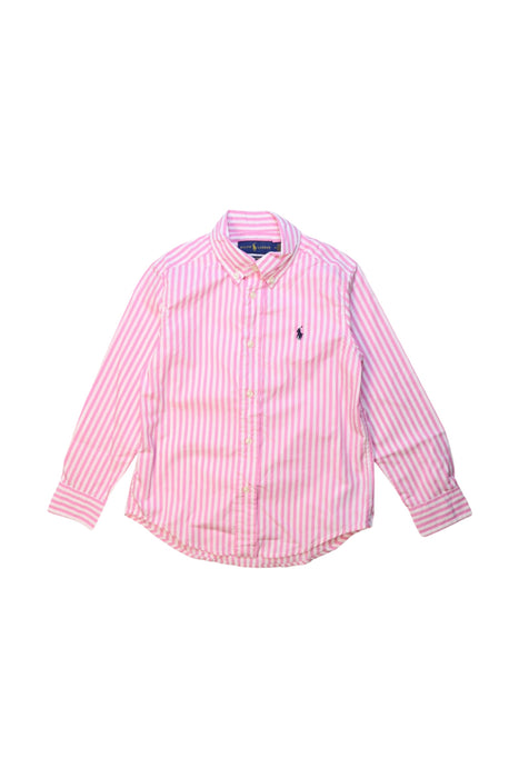 A Pink Long Sleeve Shirts from Ralph Lauren in size 5T for boy. (Front View)