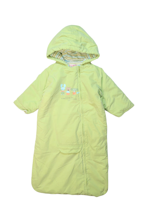 A Green Sleepsacs from La Compagnie des Petits in size 3-6M for girl. (Front View)