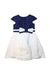 A Blue Short Sleeve Dresses from Jacadi in size 8Y for girl. (Front View)