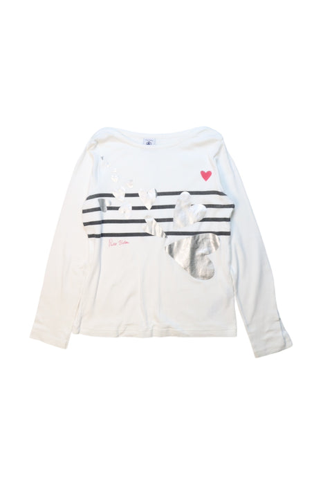 A White Long Sleeve Tops from Petit Bateau in size 8Y for girl. (Front View)