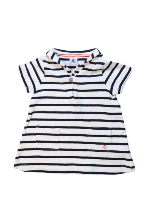 A White Short Sleeve Dresses from Petit Bateau in size 3-6M for girl. (Front View)