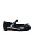 A Black Flats from Mini Melissa in size 5T for girl. (Front View)