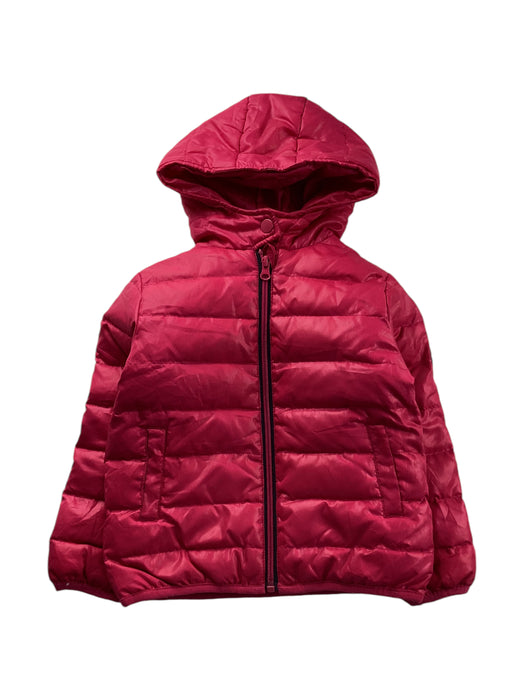 A Red Puffer/Quilted Jackets from La Compagnie des Petits in size 4T for girl. (Front View)