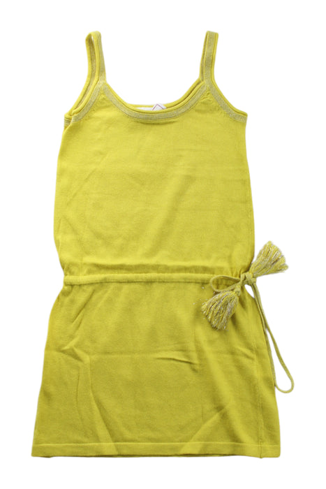 A Yellow Sleeveless Dresses from Excuse My French in size 2T for girl. (Front View)