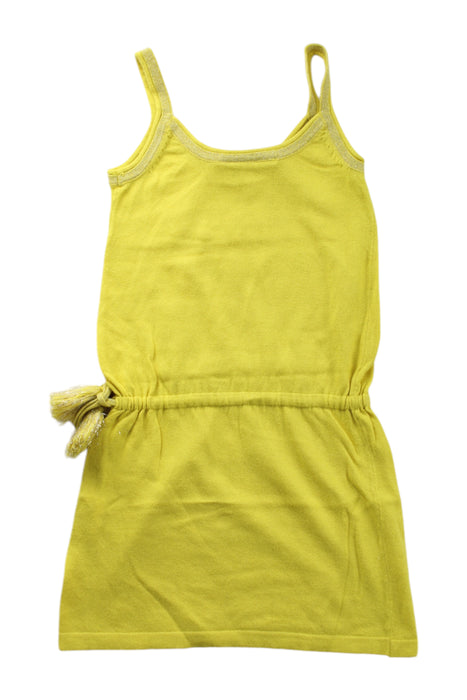 A Yellow Sleeveless Dresses from Excuse My French in size 2T for girl. (Back View)