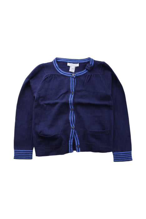 A Navy Cardigans from Jacadi in size 4T for girl. (Front View)