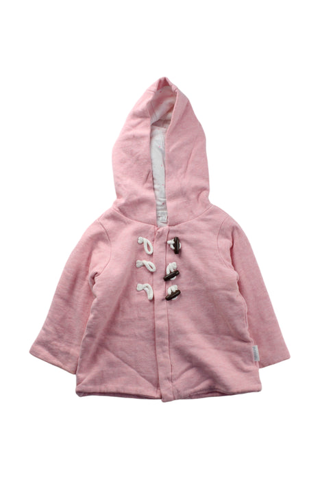 A Pink Coats from Purebaby in size 12-18M for neutral. (Front View)