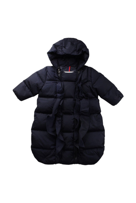 A Navy Puffer/Quilted Coats & Outerwear from Moncler in size 0-3M for neutral. (Front View)