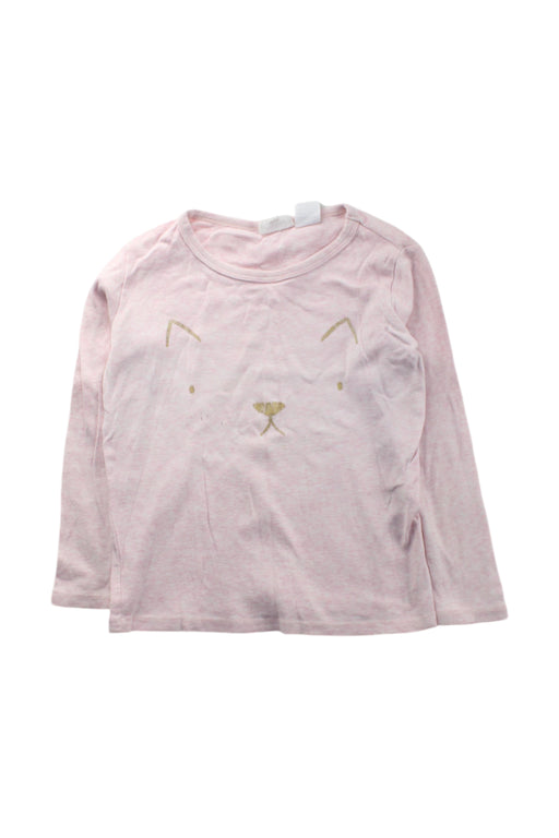 A Pink Long Sleeve Tops from Seed in size 5T for girl. (Front View)