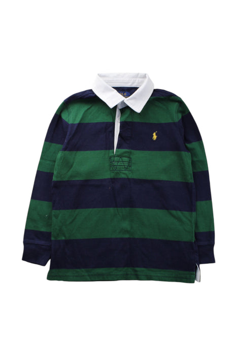 A Green Long Sleeve Polos from Polo Ralph Lauren in size 5T for boy. (Front View)