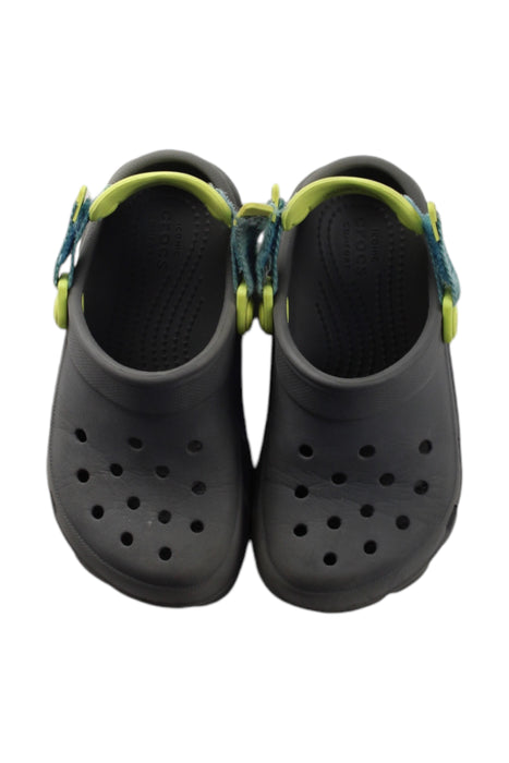 A Grey Slip Ons from Crocs in size 5T for neutral. (Back View)