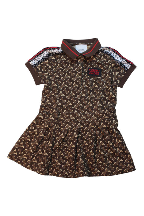 A Brown Short Sleeve Dresses from Burberry in size 12-18M for girl. (Front View)