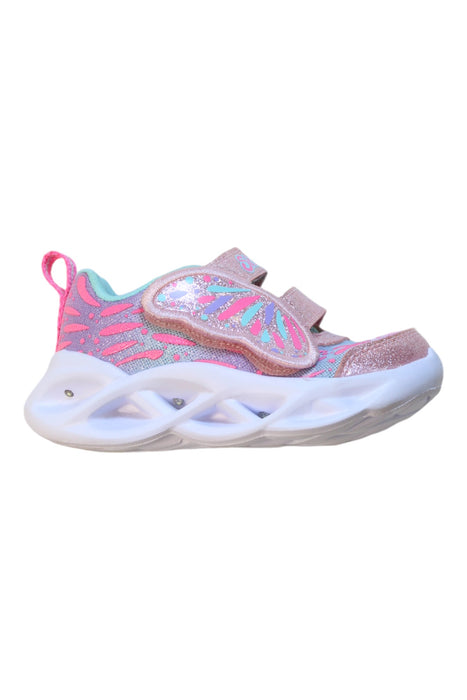 A Pink Sneakers from Skechers in size 12-18M for girl. (Front View)