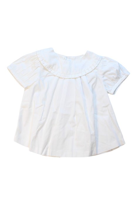 A White Short Sleeve Tops from Jacadi in size 12-18M for girl. (Front View)