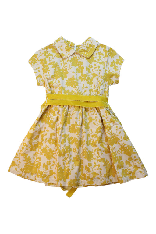 A Yellow Short Sleeve Dresses from Gingersnaps in size 4T for girl. (Front View)