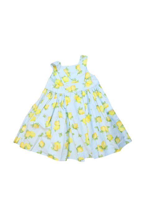 A Blue-Yellow Sleeveless Dresses from Confiture in size 2T for girl. (Back View)