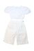 A White Shorts Sets from Nanan in size 2T for girl. (Back View)