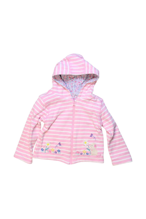 A Pink Zippered Sweatshirts from Jojo Maman Bébé in size 6-12M for girl. (Front View)