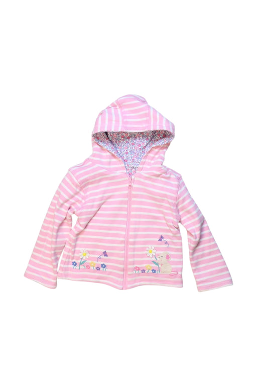 A Pink Zippered Sweatshirts from Jojo Maman Bébé in size 6-12M for girl. (Front View)