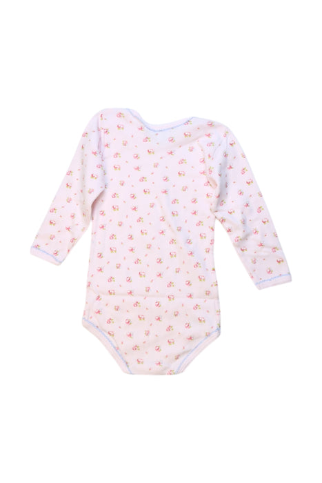 A White Long Sleeve Bodysuits from Petit Bateau in size 12-18M for girl. (Back View)