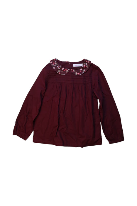 A Burgundy Long Sleeve Tops from Little Mercerie in size 10Y for girl. (Front View)