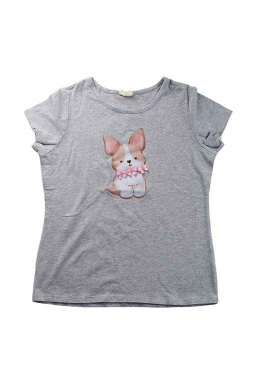 A Grey Short Sleeve T Shirts from Momonittu in size 10Y for girl. (Front View)