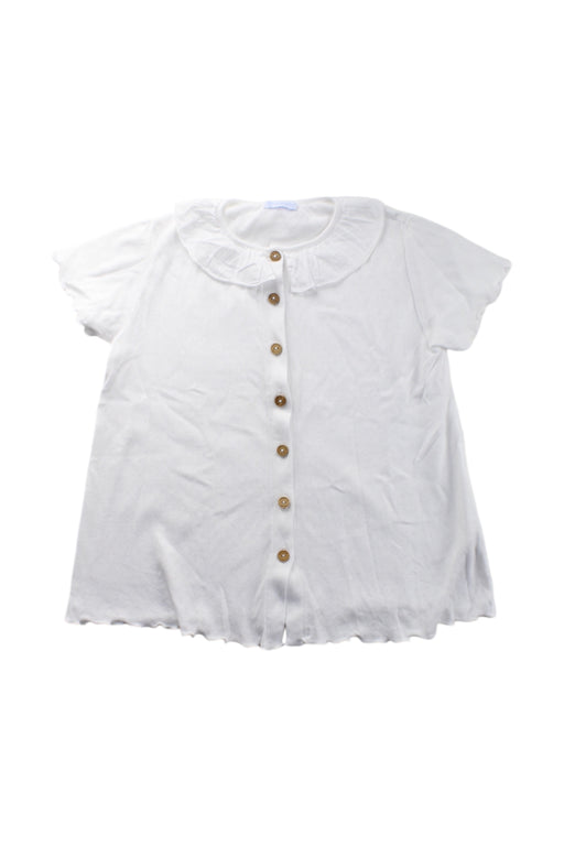 A White Short Sleeve Shirts from Laranjinha in size 8Y for girl. (Front View)