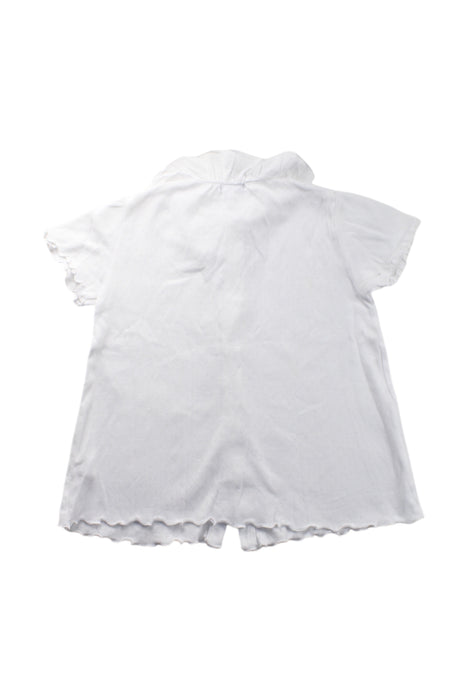 A White Short Sleeve Shirts from Laranjinha in size 8Y for girl. (Back View)