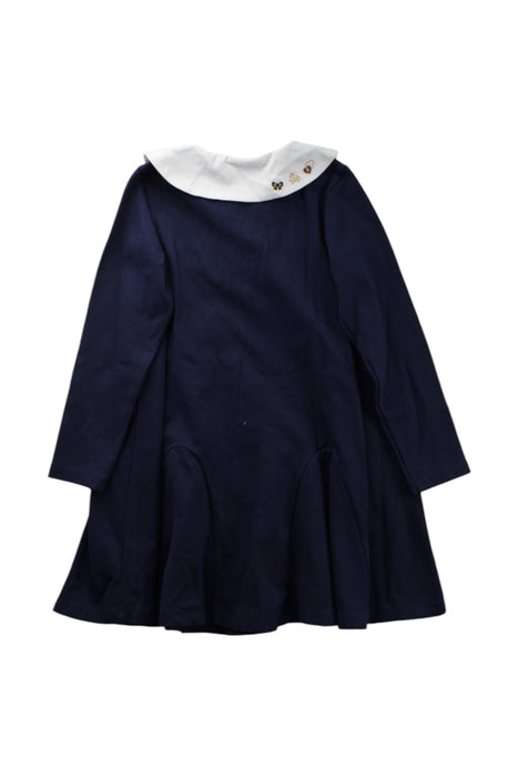 A Navy Long Sleeve Dresses from Balabala in size 5T for girl. (Back View)