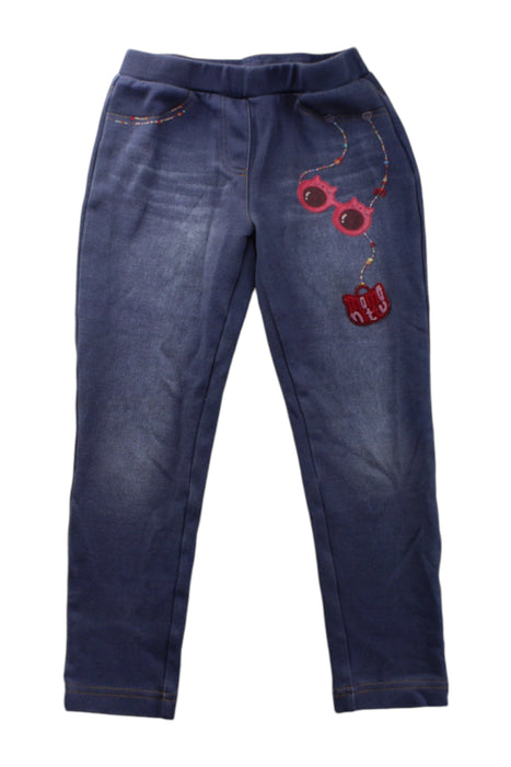 A Blue Jeggings from Momonittu in size 8Y for girl. (Front View)