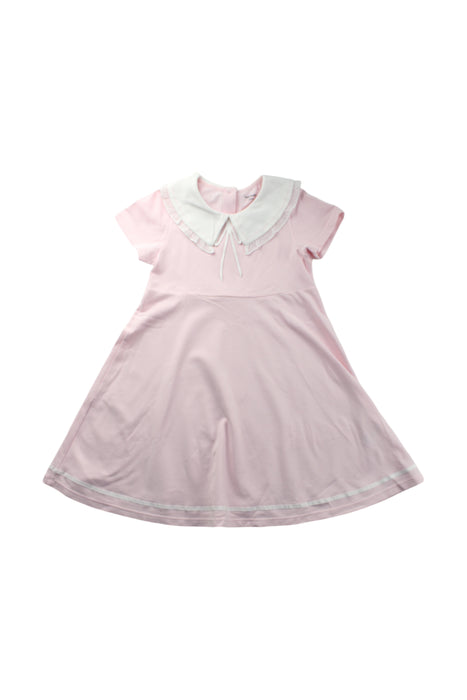 A Pink Short Sleeve Dresses from Balabala in size 5T for girl. (Front View)