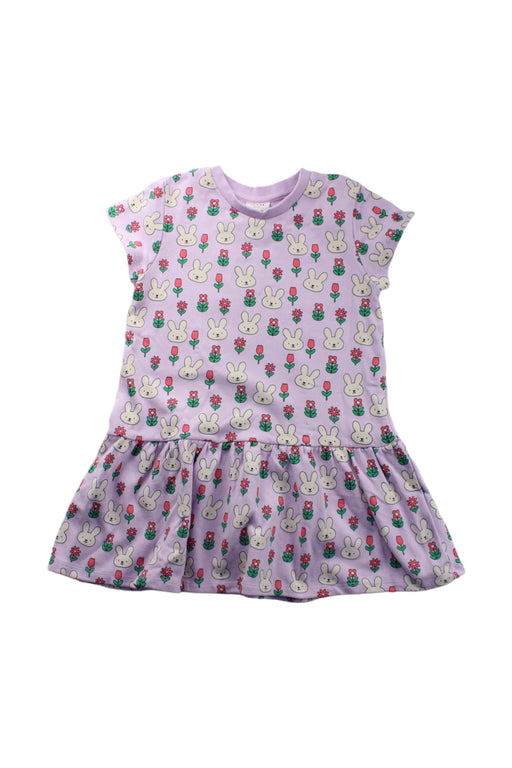 A Purple Short Sleeve Dresses from Seed in size 6T for girl. (Front View)