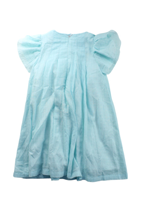 A Blue Short Sleeve Dresses from Nanos in size 7Y for girl. (Back View)